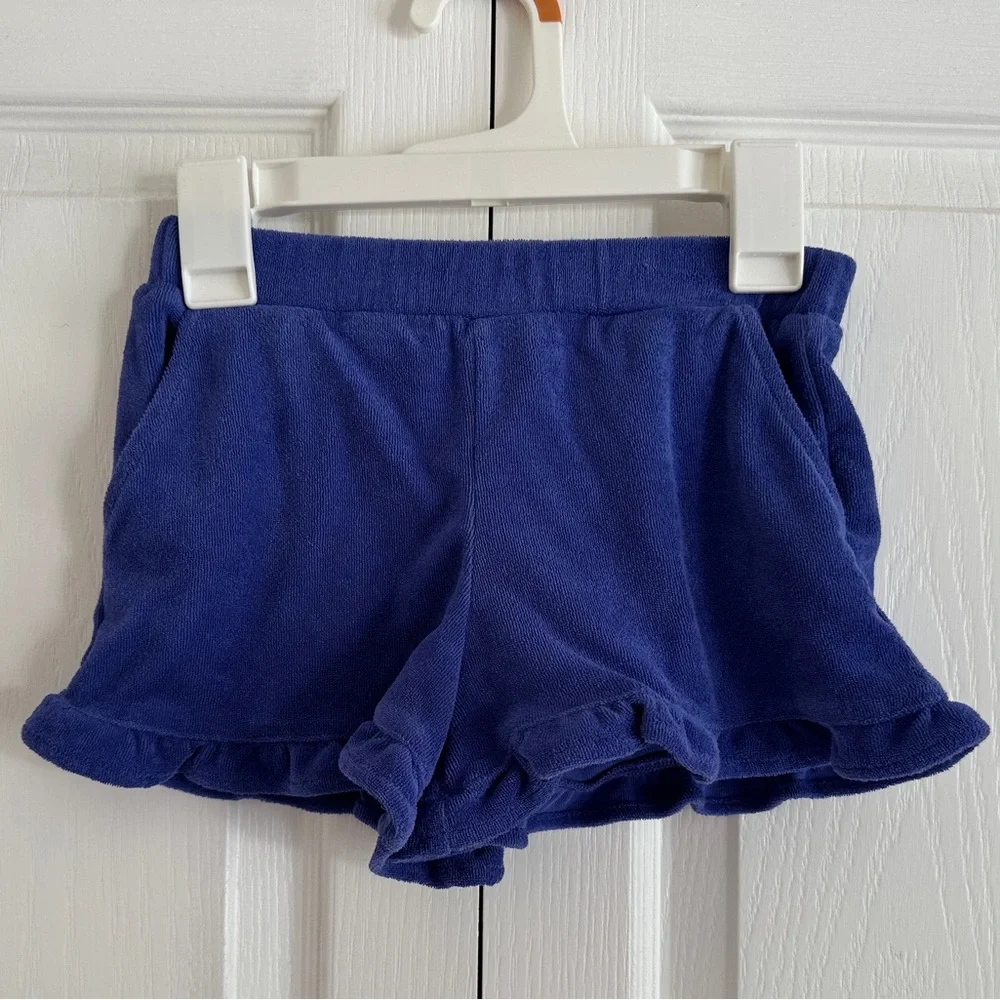 Mini Boden Frill Hem Toweling Shorts - Picture 5 of 7